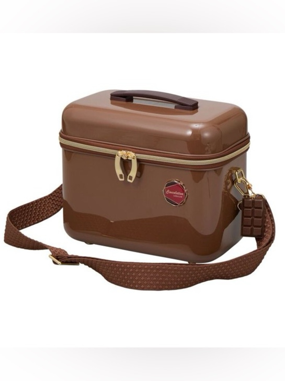 Vanity travel hard case locking zipper shoulder detachable shoulder strap mirror